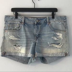 AEO ripped denim shorts